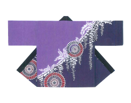 柄入り袢天　藤の花　番傘　紫色